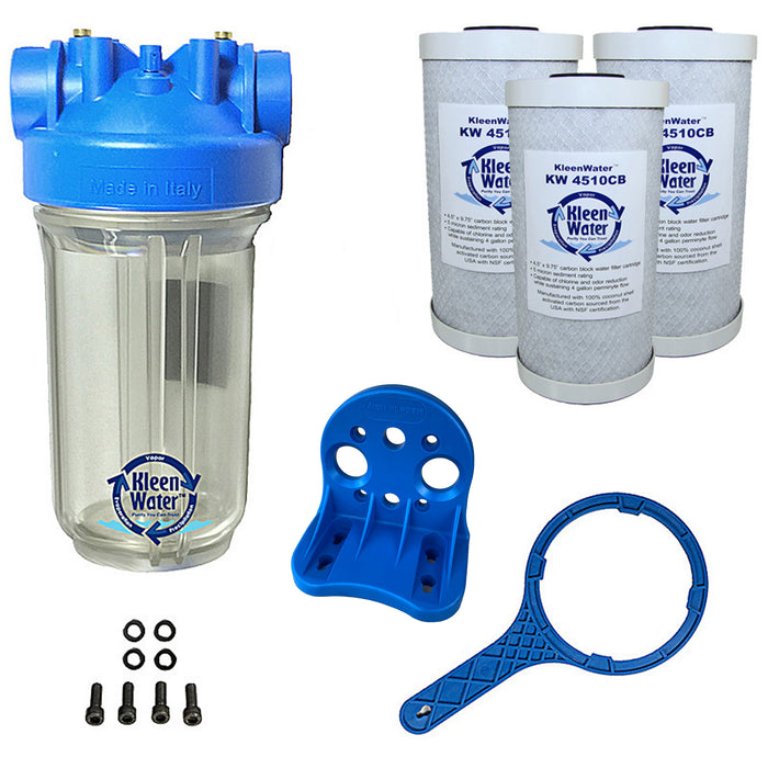 KleenWater Premier 4.5 x 10 Inch Whole House Chlorine Water Filter System