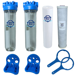 Dual Stage 4.5 x 20 Inch Chlorine and Sediment Whole House Water Filter System