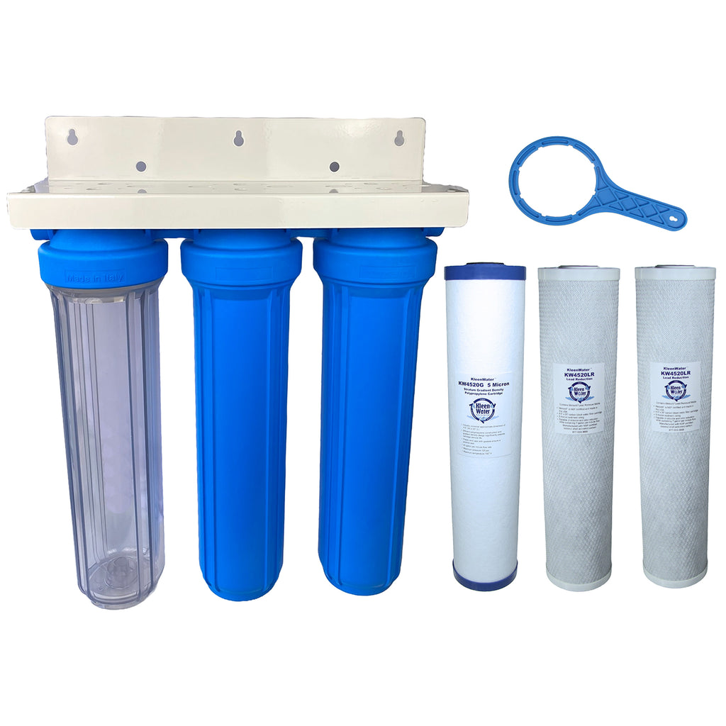 Triple Stage Whole House Water Filter System for removal of Lead