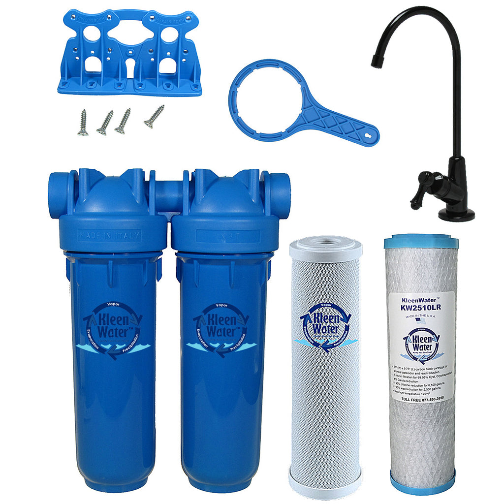 Drinking Water Filter, Lead Chloramine Chlorine Sediment, Black Faucet