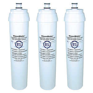 KleenWater Compatible Filters for Micro Max 6500, Set of 3