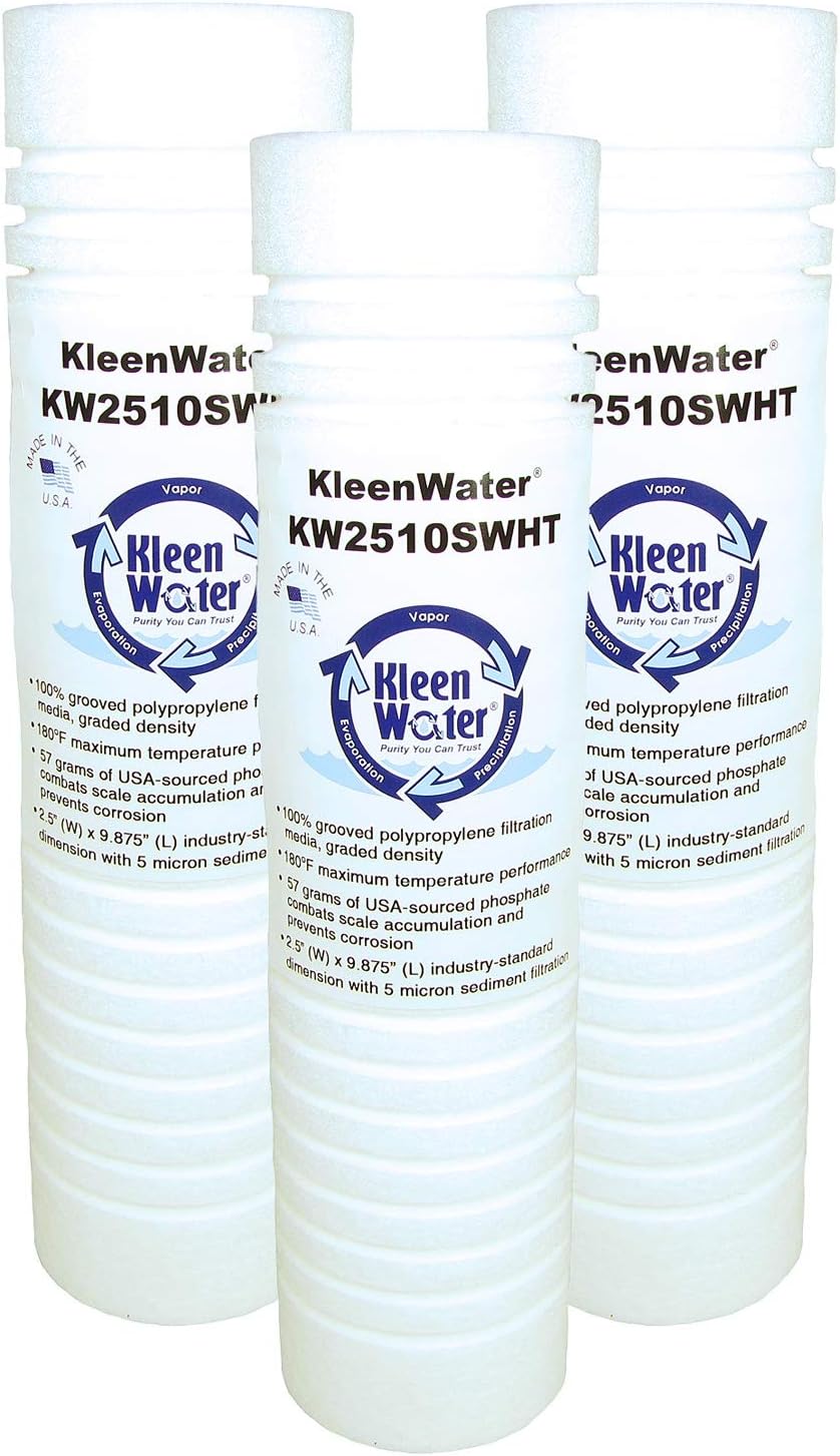 High Temperature Anti-Scale Polypropylene Water Filter Replacement Cartridge - 2.5 x 9.75 inch