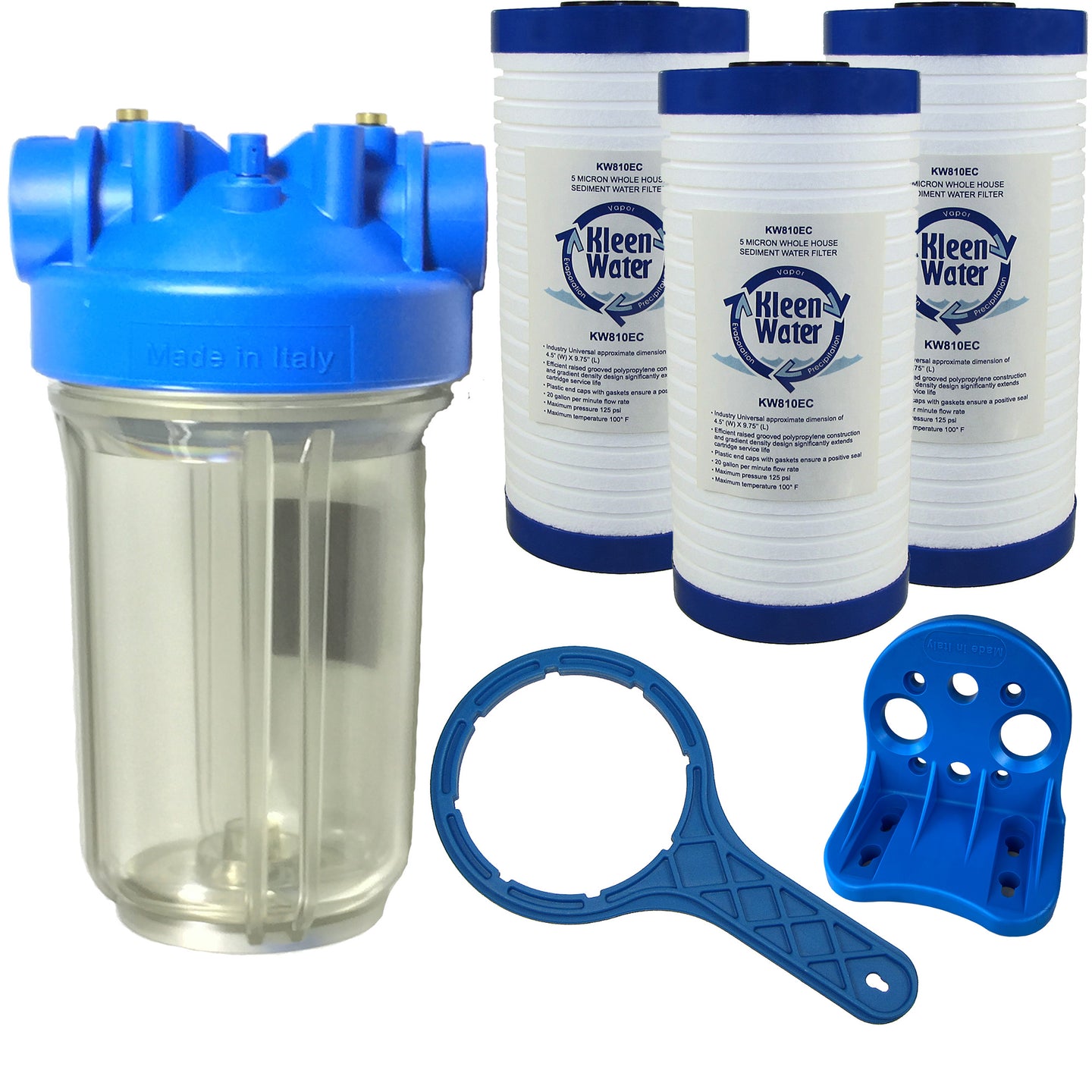 KleenWater Premier 4.5 x 10 Inch Whole House Sediment Water Filter System