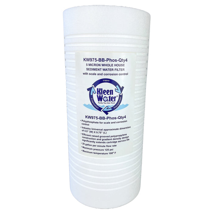 KleenWater Polyphosphate Anti-Scale and Calcium Water Filter Replacement Cartridge