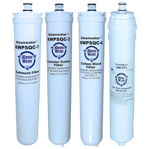 KleenWater Filters Compatible with 3 M 3MRO401 and Water Factory 47-55702G2, 47-55704G2, 47-55710G2 , Set of 4