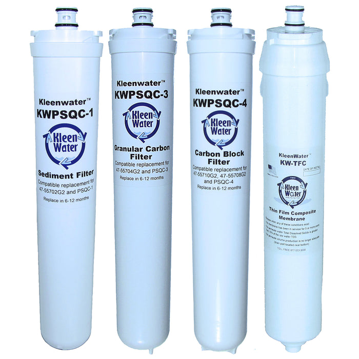 KleenWater Filters Compatible with 3 M 3MRO401 and Water Factory 47-55702G2, 47-55704G2, 47-55710G2 , Set of 4