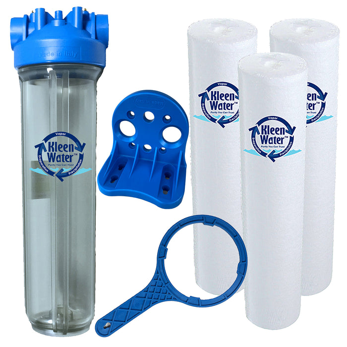 KleenWater Premier4520 Whole House Sediment Water Filter System - 4.5 x 20 Inch