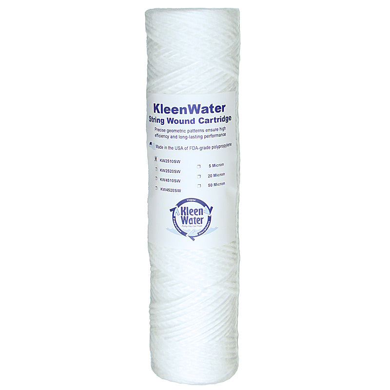 Membrane Solutions String Wound Sediment Water Filter Cartridge - 10x2.5, 10x4.5, 20x2.5, 20x4.5 Sizes, NSF Certified