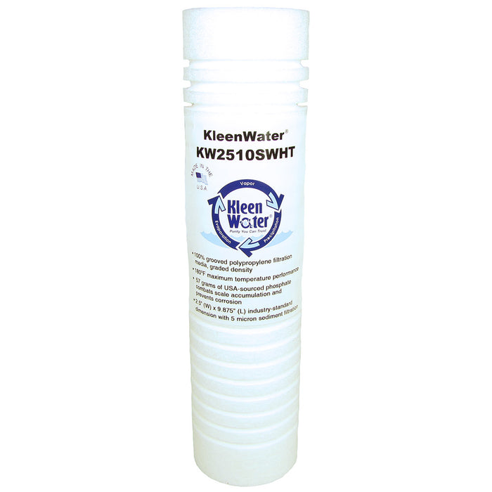 High Temperature Anti-Scale Polypropylene Water Filter Replacement Cartridge - 2.5 x 9.75 inch