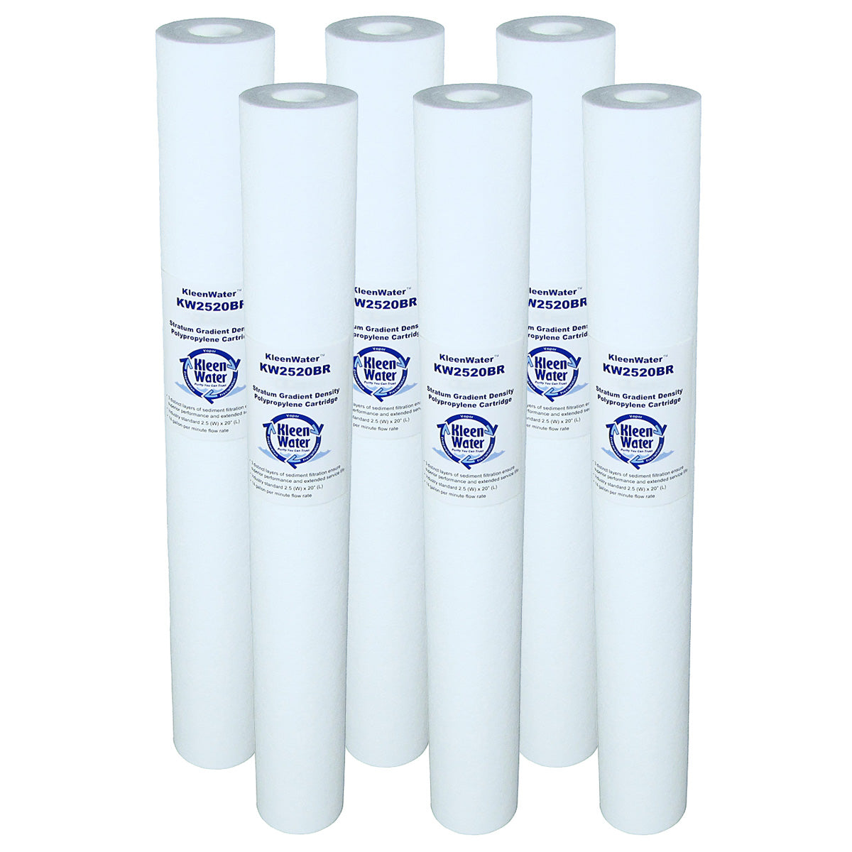 Six Poly-Spun Dirt Sediment Filters - 2.5 x 20 Inch
