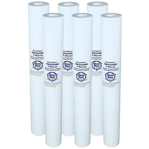 Six PX05-20 GE Compatible Water Filters - 2.5 x 20 Inch - 5 Micron