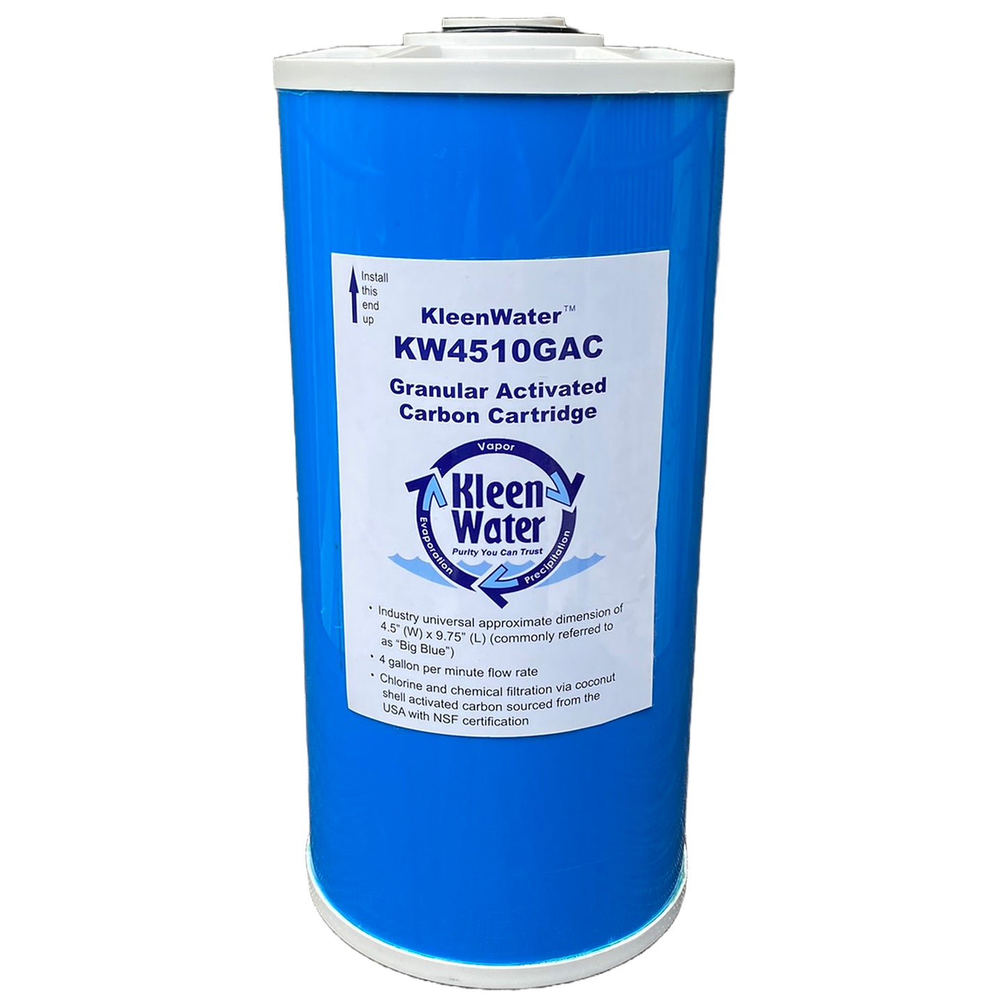 KleenWater Activated Carbon Water Filter, Replacement Cartridge