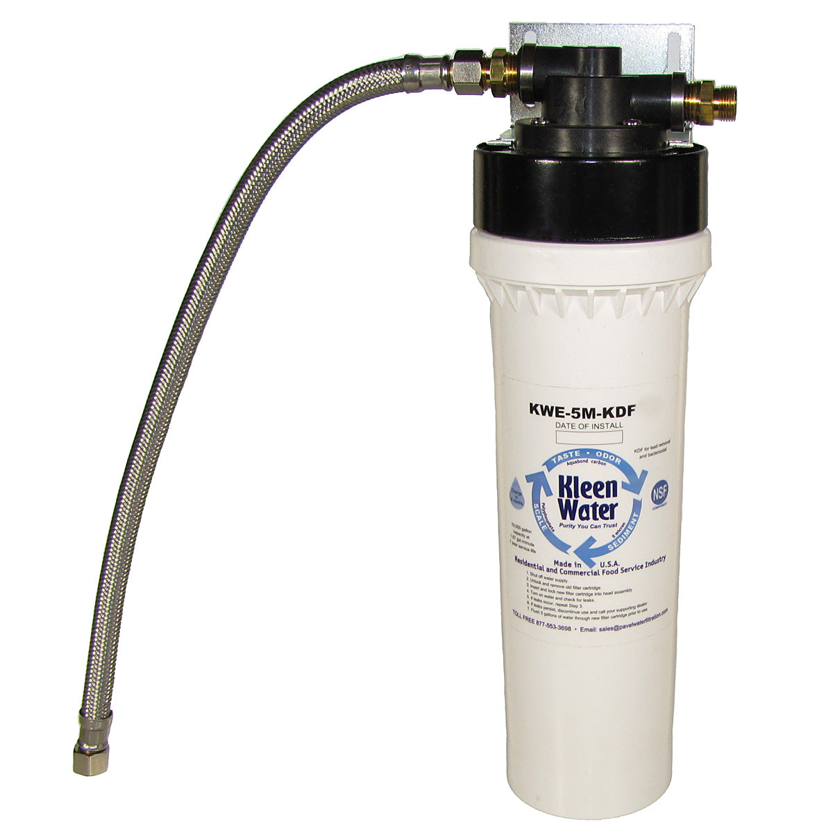 KleenWater KWE-1M-KDF-DWS Under Sink Drinking Water Filter System