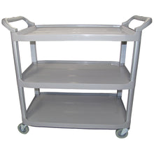 Small Gray Crayata 3 Shelf Rolling Utility Cart, 350 Pound Weight Capacity, 33L x 17W x 38H (Inches)