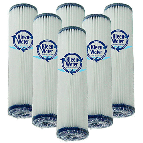 Six Pentek ECP20-10 Compatible Pleated 20 Micron Water Filters